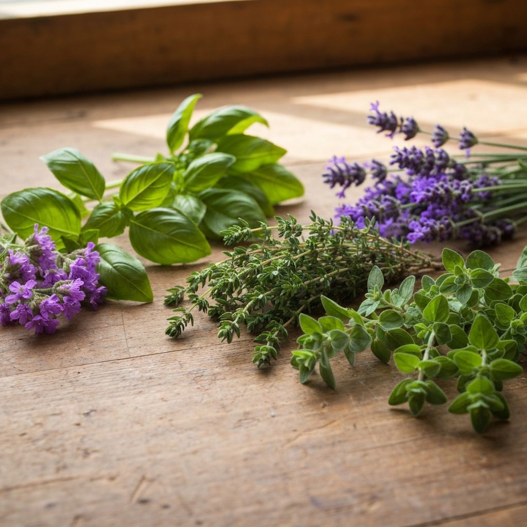 Various herbs and botanical plants
